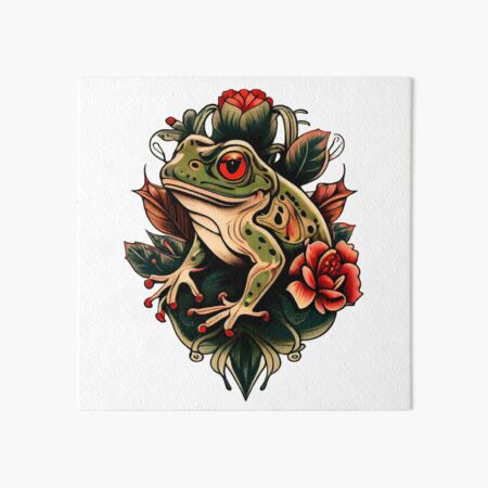 Single needle little frog tattoo located on the inner