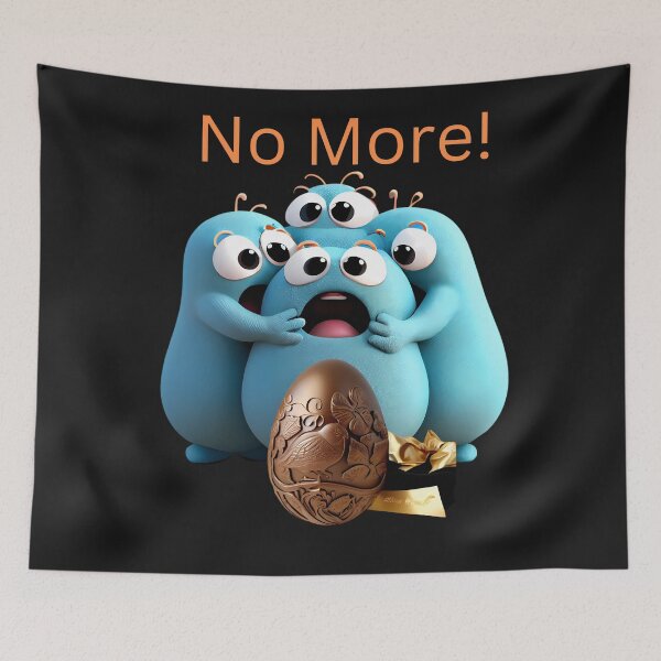 Item preview, Funny Easter Graphic: No More! Four Characters; One Easter Egg designed and sold by MTJ-Mushrooms.