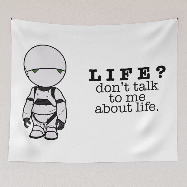 Item preview, HGTTG Marvin Life Quote designed and sold by haldoodles18.