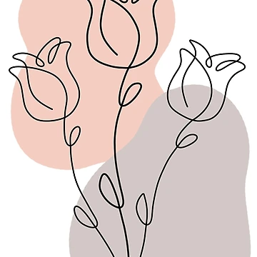 Artwork thumbnail, Abstract One Line Roses by CatherineAlysha
