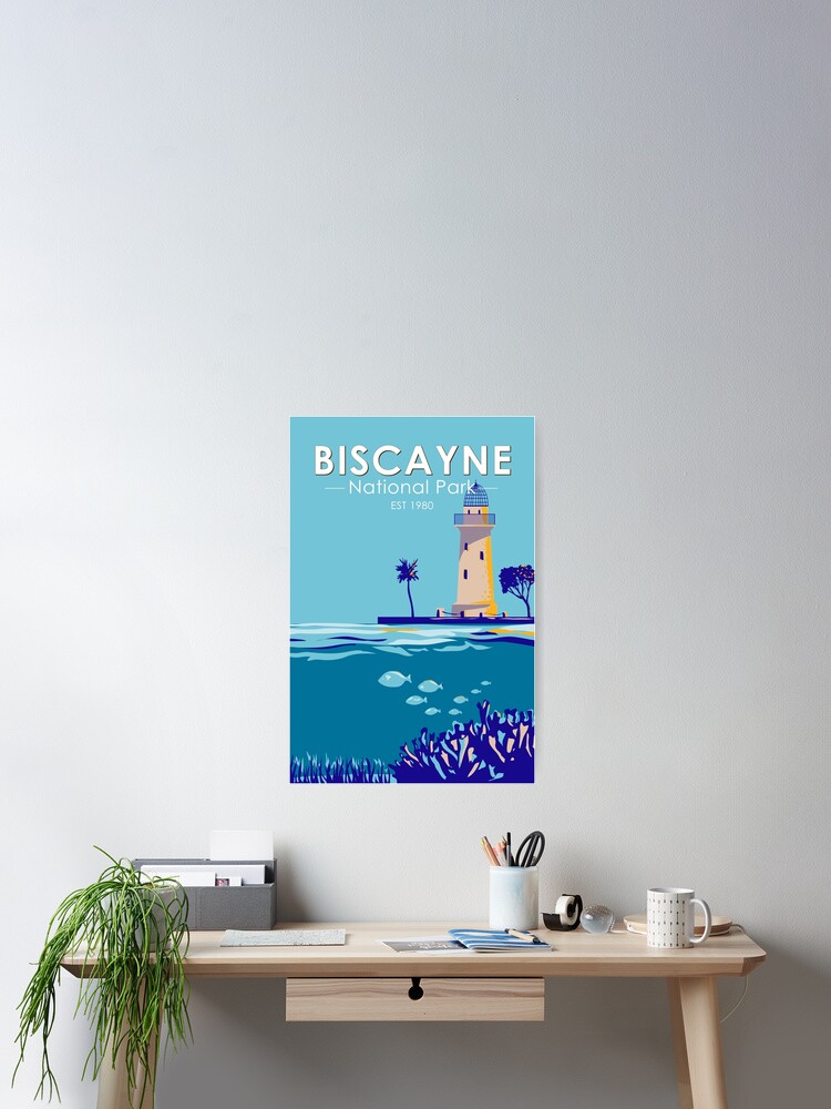 Thumbnail 1 of 3, Poster, Biscayne National Park Boca Chita Key Vintage designed and sold by KrisSidDesigns.