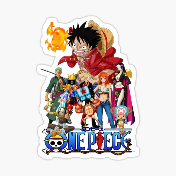 Straw Hat Pirates Characters One Piece Wan Pīsu Anime Grunge Border Poster  Design, Gift T-Shirt, Anime T-Shirt Sticker for Sale by rowenanime