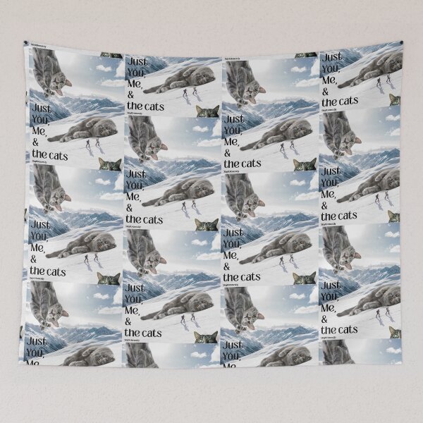 Item preview, Cat Snow Scene-Just Me You and The cats designed and sold by SlayItHonestly.