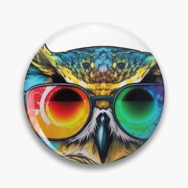 Item preview, Power animal owl with sunglasses in cheerful bright colors designed and sold by knuppify.