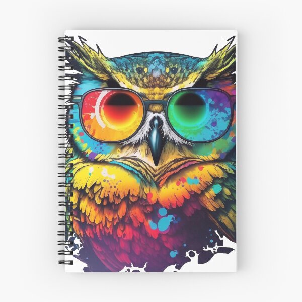 Item preview, Power animal owl with sunglasses in cheerful bright colors designed and sold by knuppify.