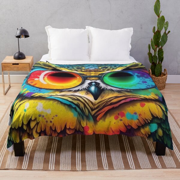 Item preview, Power animal owl with sunglasses in cheerful bright colors designed and sold by knuppify.