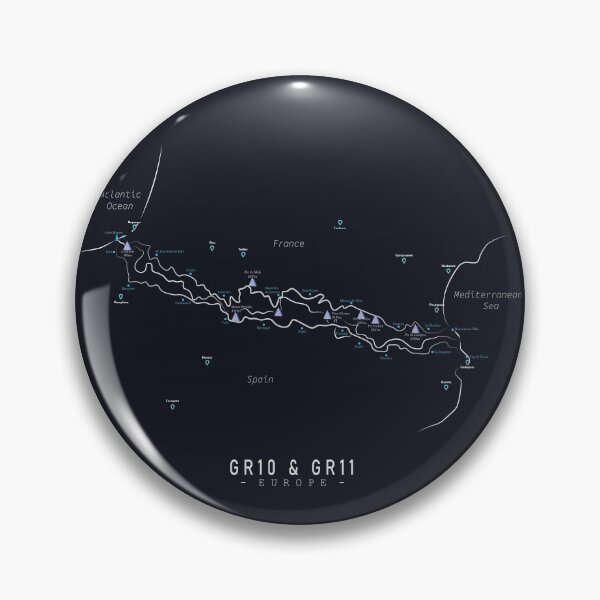 Item preview, Pyrenees Mountains Art Design Map for GR10 & GR11 Trails designed and sold by MADDAHI.