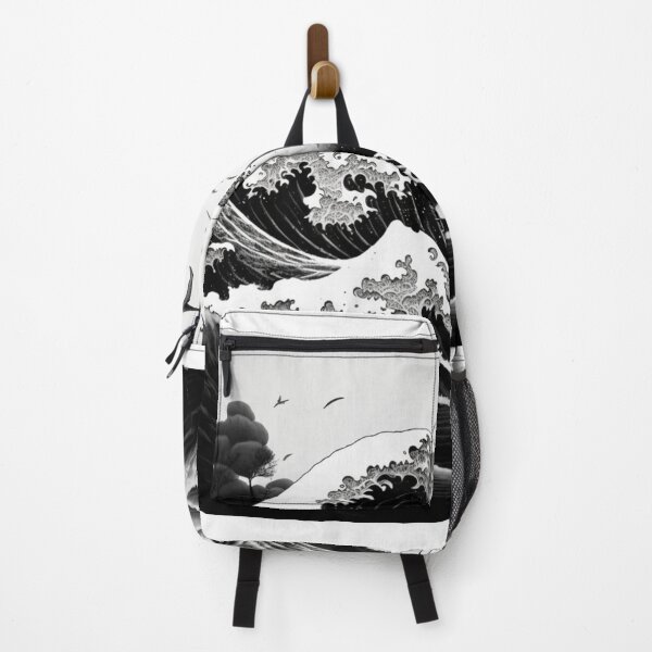 Item preview, an illustrated Tsunami Wave in black and white designed and sold by HSjem.