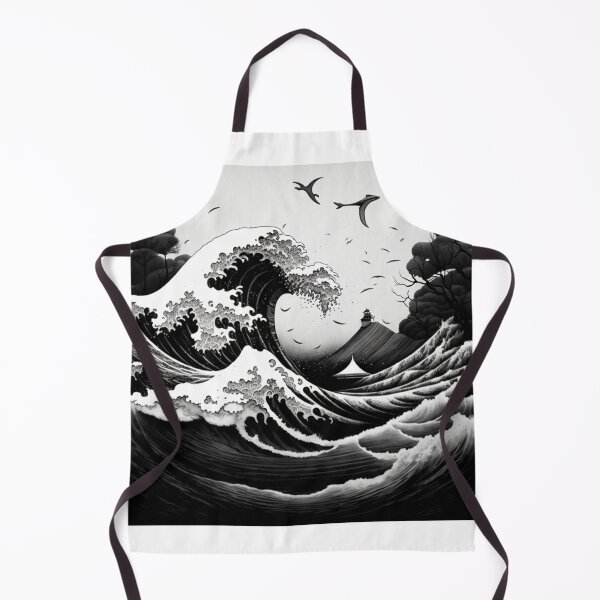Item preview, an illustrated Tsunami Wave in black and white designed and sold by HSjem.