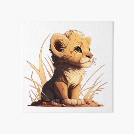 Lion with lion cub print by Valeriya Korenkova | Posterlounge