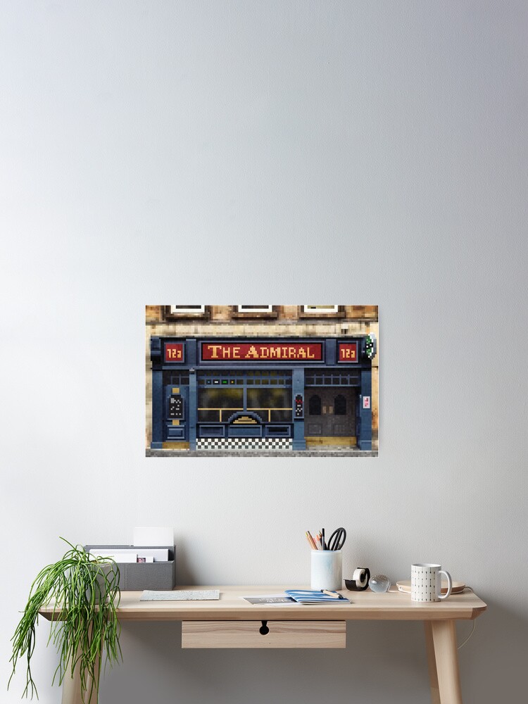 Thumbnail 2 of 3, Poster, The Admiral Bar, Glasgow. Pixelart. designed and sold by TheRandomFactor.
