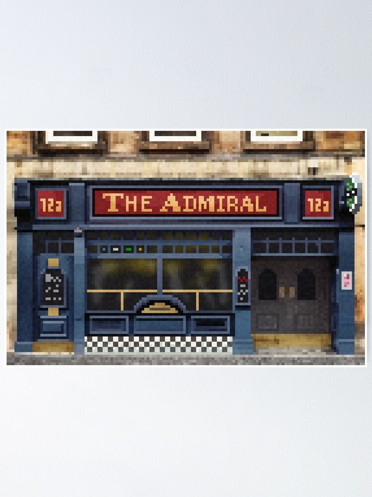 Thumbnail 1 of 3, Poster, The Admiral Bar, Glasgow. Pixelart. designed and sold by TheRandomFactor.