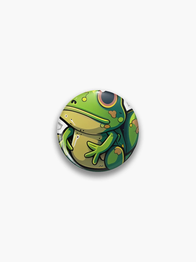 Thumbnail 1 of 3, Pin, Cute Frog designed and sold by PythonBase.