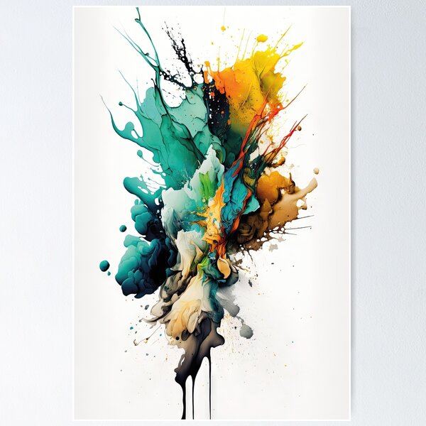 Radiant Bloom: Colorful Abstract Watercolor Painting | Canvas Print