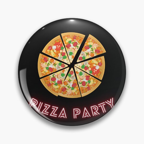 Item preview, Pizza Party Neon Big Pizza 8 slices of pizza designed and sold by FreeMind-Design.