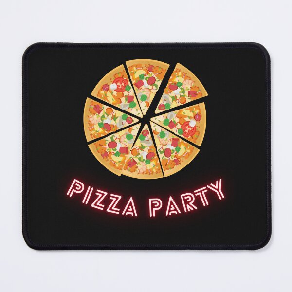 Item preview, Pizza Party Neon Big Pizza 8 slices of pizza designed and sold by FreeMind-Design.
