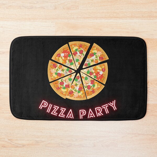 Item preview, Pizza Party Neon Big Pizza 8 slices of pizza designed and sold by FreeMind-Design.