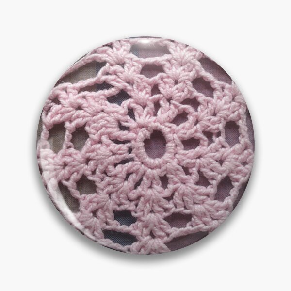 Item preview, Old handmade blanket pink crocheted // designed and sold by Lillrose.