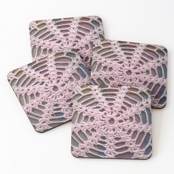 Item preview, Old handmade blanket pink crocheted // designed and sold by Lillrose.