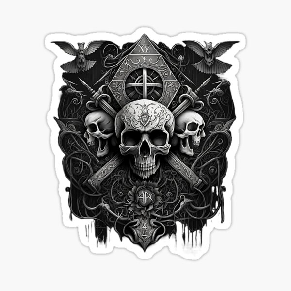 Pirate Flag Skull and Crossed Swords by Chillee Wilson Sticker for Sale by  ChilleeWilson