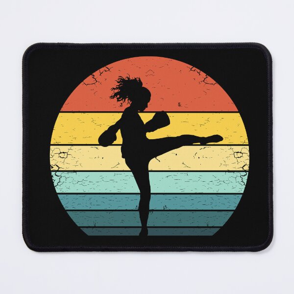 Item preview, Vintage Distressed Kickboxer Woman Silhouette designed and sold by KleverOlivier.