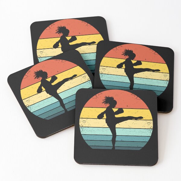 Item preview, silueta de mujer de kickboxer angustiada vintage designed and sold by KleverOlivier.
