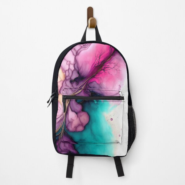 Item preview, Pink and Teal Petal Fusion - Abstract Alcohol Ink Resin Art designed and sold by inkvestor.