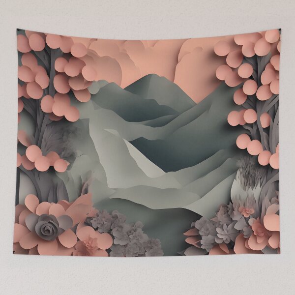 Item preview, Storm Garden Pink in Paper art style designed and sold by FormFinder.