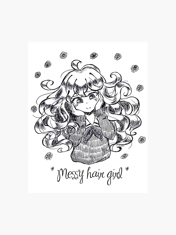 Messy Hair Girl Photographic Print By Angellinx3 Redbubble