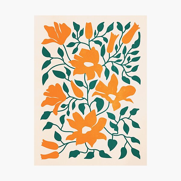Item preview, Tangerine & Pine: Matisse Flowers & Leaves  designed and sold by karanwashere.