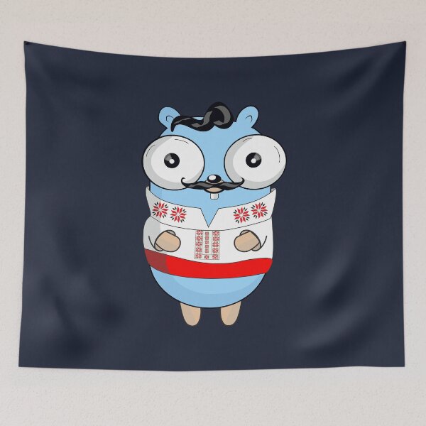 Item preview, The Go Gopher in Traditional Ukrainian Clothing: Red-Belt Edition (Navy) designed and sold by hellkni9ht.