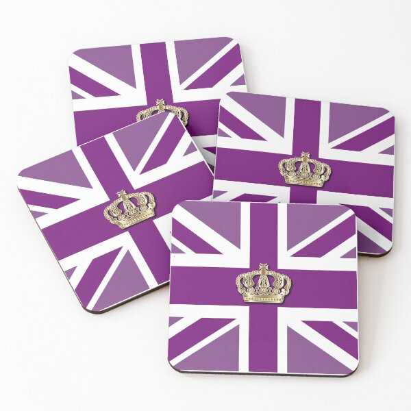 Item preview, British Flag, Union Jack, in purple with Crown to Celebrate the Coronation of King Charles III designed and sold by LindaCooke.