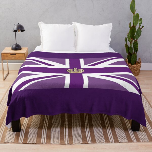 Item preview, British Flag, Union Jack, in purple with Crown to Celebrate the Coronation of King Charles III designed and sold by LindaCooke.