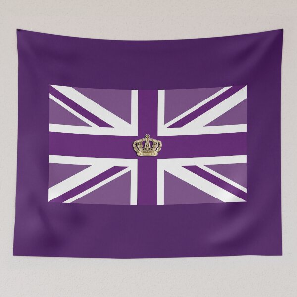 Item preview, British Flag, Union Jack, in purple with Crown to Celebrate the Coronation of King Charles III designed and sold by LindaCooke.