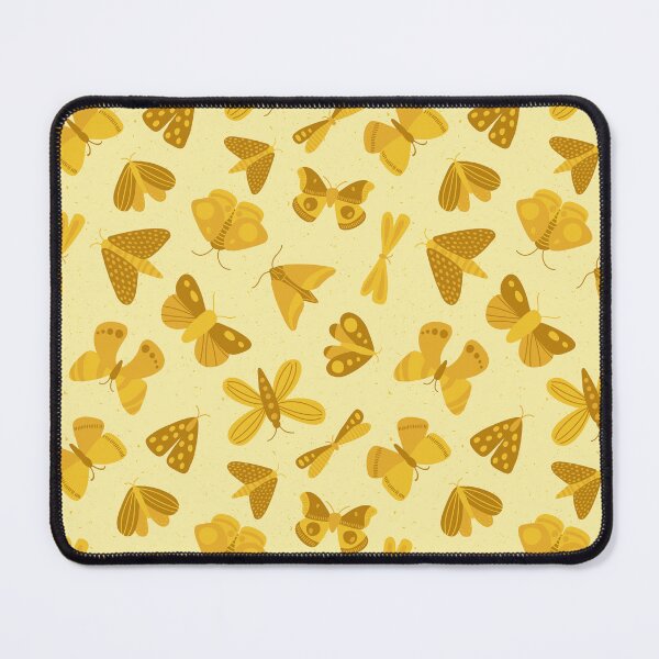 Item preview, Moths and Butterflies on a Light Speckled Background - yellow - SHW1006 D designed and sold by Shiny Happy World.