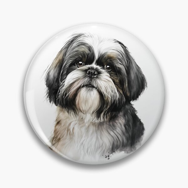 Item preview, Shih Tzu Black White Watercolor Portrait  designed and sold by ColorFlowArt.