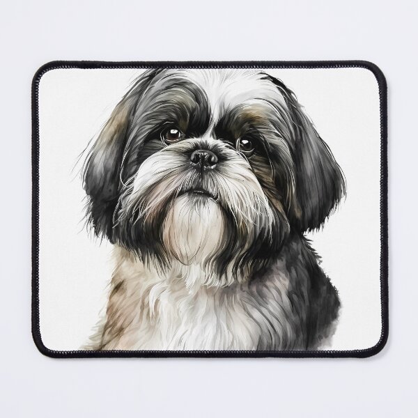 Item preview, Shih Tzu Black White Watercolor Portrait  designed and sold by ColorFlowArt.