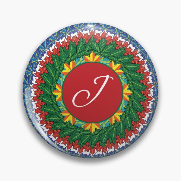 Artikelvorschau, Alphabet J Blattkunst Mandala-Kreis-Design entworfen und verkauft von MubaraksArt.
