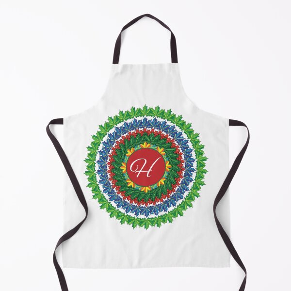 Artikelvorschau, Alphabet H Blattkunst Mandala-Kreis-Design entworfen und verkauft von MubaraksArt.
