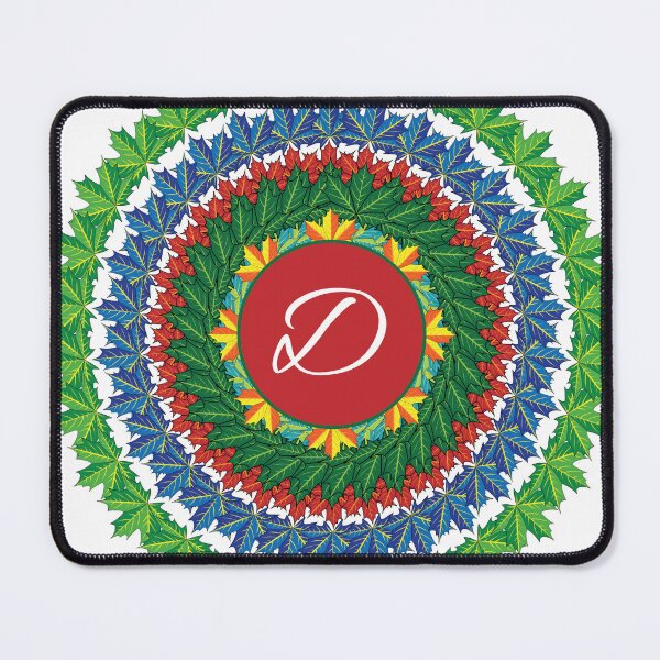Artikelvorschau, Alphabet D Blattkunst Mandala-Kreis-Design entworfen und verkauft von MubaraksArt.