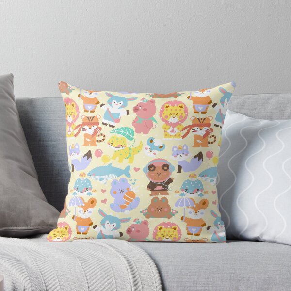 Item preview, Cute Animals Seamless Pattern Yellow designed and sold by MadeByBeata.