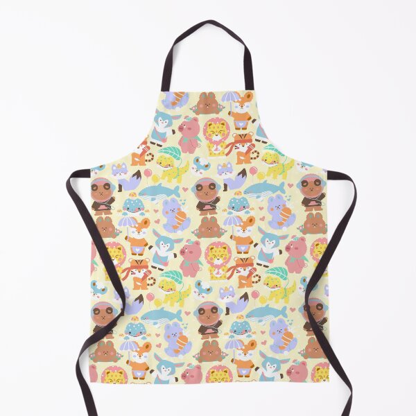 Item preview, Cute Animals Seamless Pattern Yellow designed and sold by MadeByBeata.