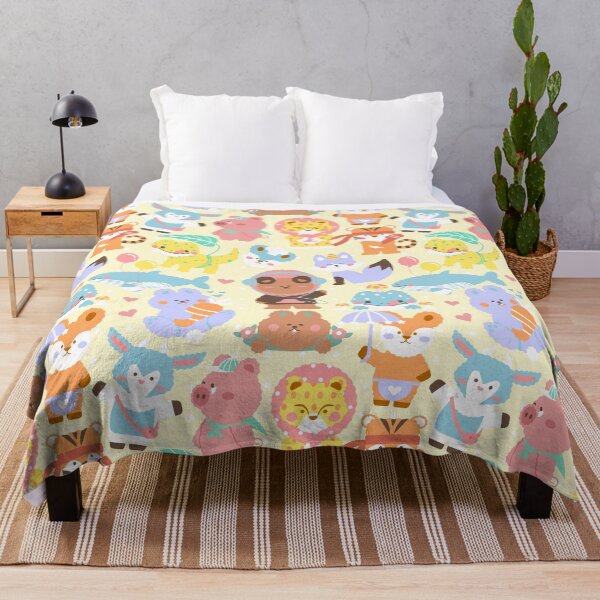 Item preview, Cute Animals Seamless Pattern Yellow designed and sold by MadeByBeata.
