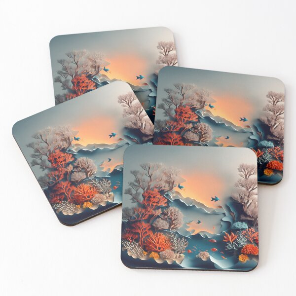 Item preview, Coral Reef in Paper art style designed and sold by FormFinder.