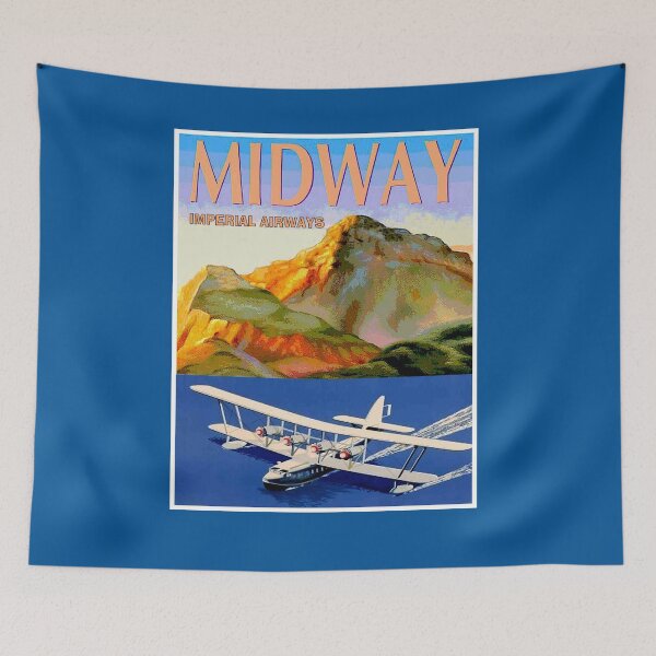 Item preview,  IMPERIAL AIRWAYS : Vintage Fly To Midway Travel Advertising Print designed and sold by posterbobs.