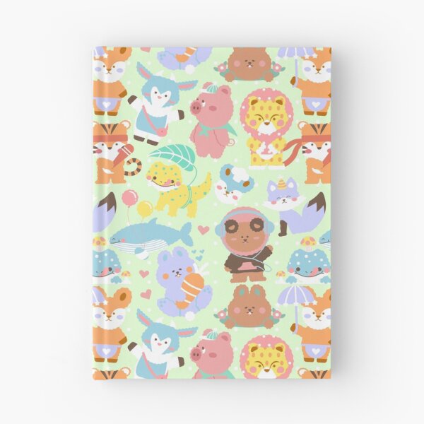 Item preview, Cute Animals Seamless Pattern Lime Green designed and sold by MadeByBeata.
