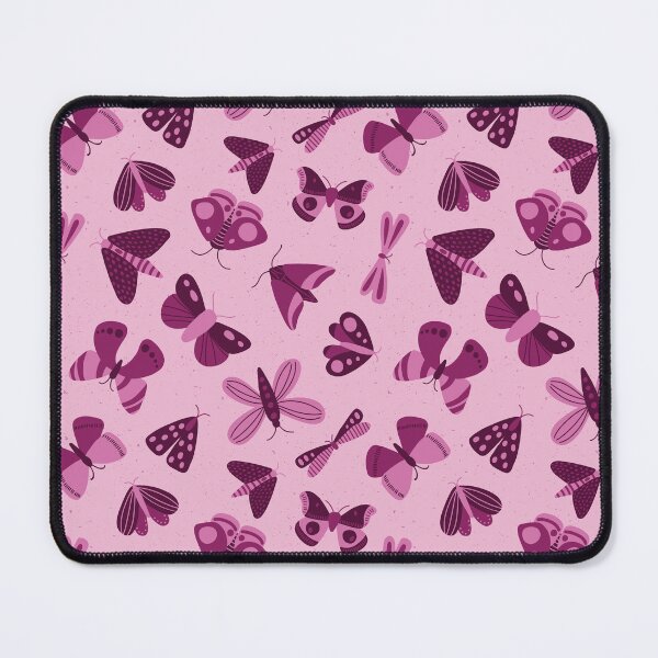 Item preview, Moths and Butterflies on a Light Speckled Background - magenta - SHW1006 H designed and sold by Shiny Happy World.