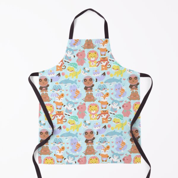 Item preview, Cute Animals Seamless Pattern Blue designed and sold by MadeByBeata.