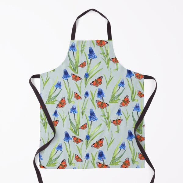 Item preview, Muscari flowers and peacock butterfly realistic illustration designed and sold by LiudaLobza.