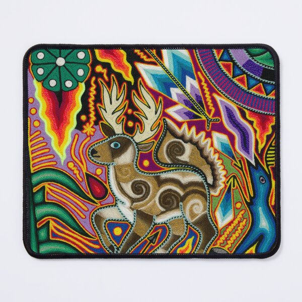 Item preview, Huichol deer and shaman in ritual designed and sold by aramara-huichol.
